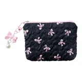 Розовый бант, черный, маленький, шестигранный, косметичка