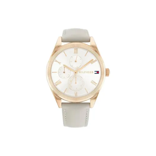 Tommy Hilfiger Women's Watch Кварцевый механизм Кожаный ремешок 38 мм Белый циферблат