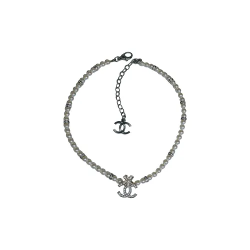 CHANEL 24C Жемчужные ожерелья Унисекс Серебряный