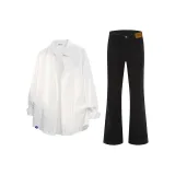 Комплект (белый топ+черные брюки)