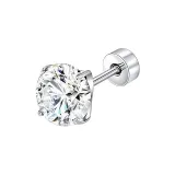 [Сияющий Белый] Одиночные серьги-гвоздики из медицинской титановой стали