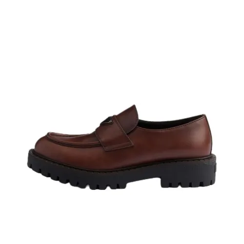 PRADA Грубый каблук Высокие каблуки 6 см Мужской Коричневый