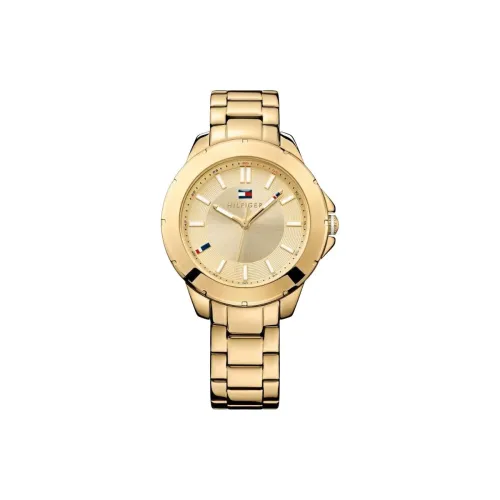 Tommy Hilfiger Женские часы Кварцевый механизм Ремешок из нержавеющей стали 38 мм Циферблат из золота