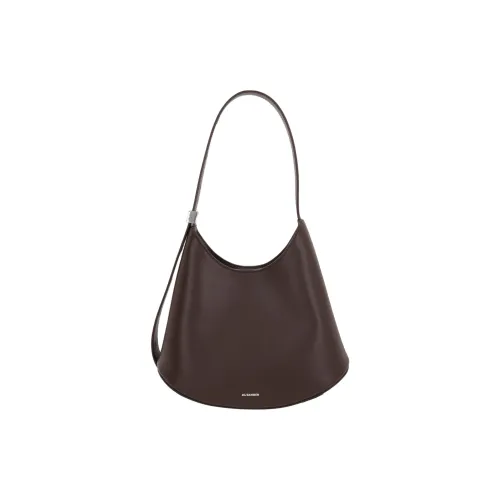 JIL SANDER Телячья кожа HOBO Сумка через плечо Средняя Женская Темно-коричневая