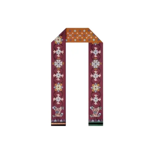 LOUIS VUITTON Шелковые шарфы Мужской Красный