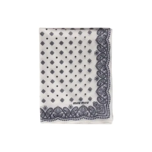 MIU MIU Ткань Шелковые Шарфы Женские Белый