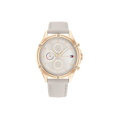 Tommy Hilfiger Women's Watch Кварцевый механизм Кожаный ремешок 38 мм Серый циферблат