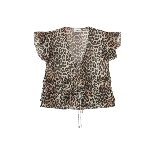 GANNI Коричневые Женские Рубашки