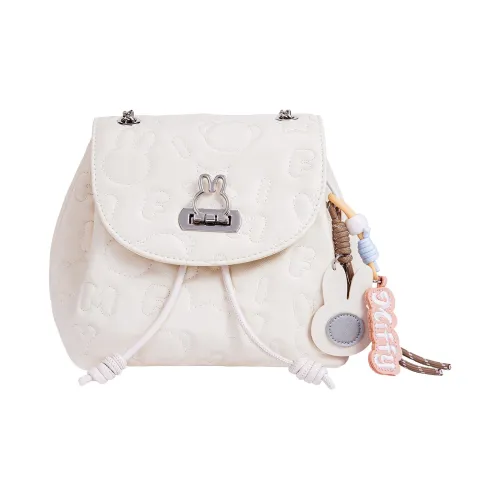 MIFFY Рюкзак из синтетической кожи стандартный женский цвет экрю деним