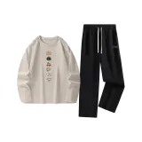 Песочный (Ta Гора Облако Язык) + Черный (Ta Гора Облако Язык Логотип на брюках)