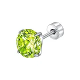 [Light Grass Green] Одиночные медицинские серьги-гвоздики из титанового стального материала
