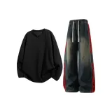 Black Свитшот + Dark Blue Джинсы