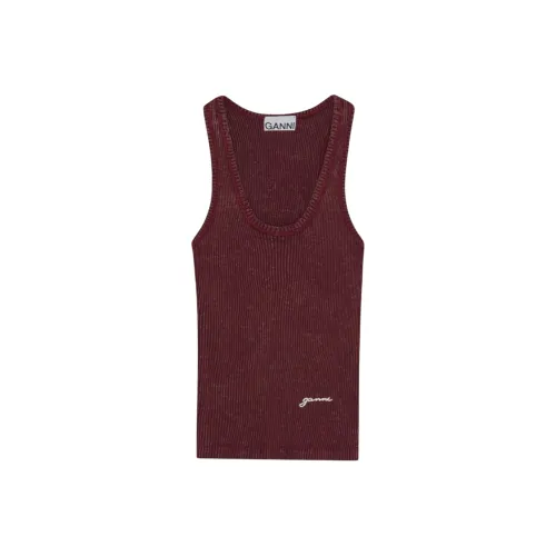 GANNI Королевский Фиолетовый Женские Майки