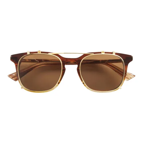Bottega Veneta Переработанный ацетат Ester Квадратные Солнцезащитные очки Женские Коричневый Прозрачный