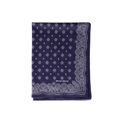 MIU MIU Ткань Шелковые Шарфы Женские Синий