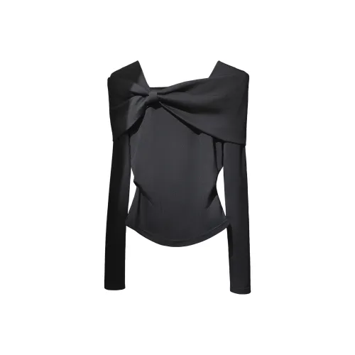 SIBAISHE Черные Женские T-рубашки