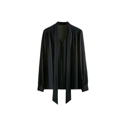 POWXV Рубашка Премиум Feel Сатин Длинный Рукав Женская