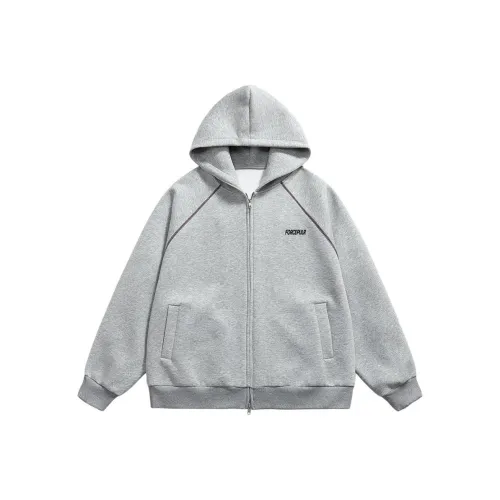 FORCEPULR Длинный рукав с капюшоном трикотажная ткань молния кардиган свитшот пальто унисекс