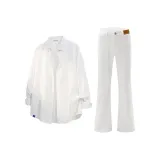 Комплект одежды (Белый топ + Белые штаны)