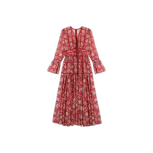 Meanalot Длинное платье с длинными рукавами женское