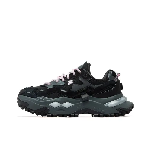 FILA FUSION Бьянко Colored Черный Sugar Dirty Кофе визуально увеличивает рост Толстоподошвенные кроссовки Женские Черно-серый