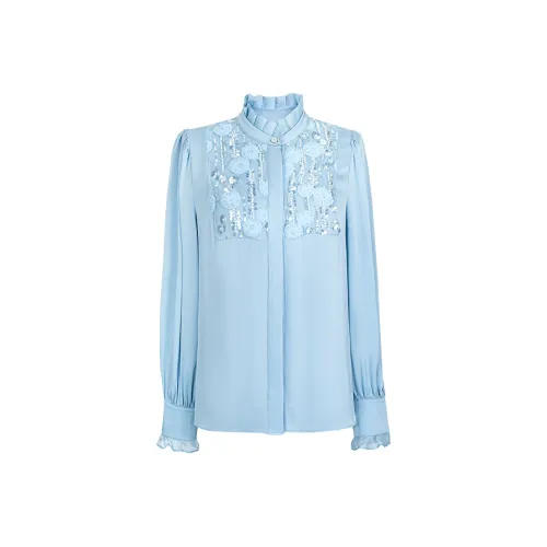 TANGXI Sky Blue Women's Shirts