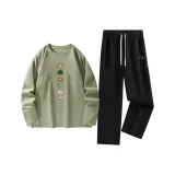 Пальмовый зеленый (Ta Гора Облако Language) + Черный (Ta Гора Облако Language Логотип на брюках)