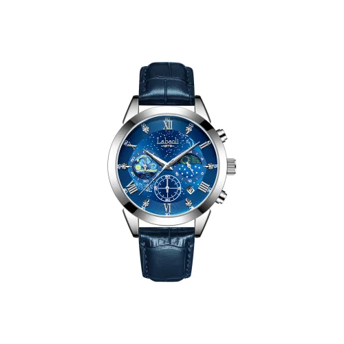 Labaoli Кварцевый механизм искусственная кожа ремешок часы для мужчин черный циферблат