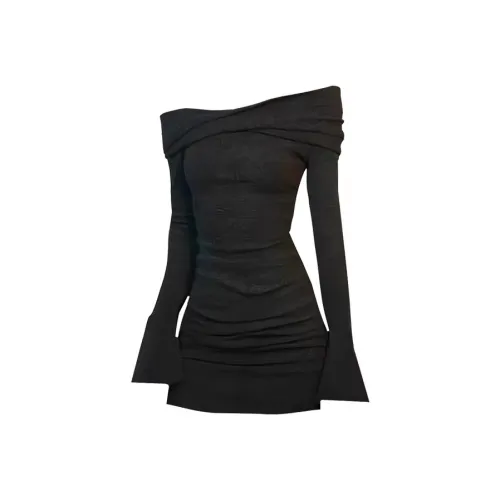 HAITA Длинный рукав Платье облегающий крой с обнаженными плечами юбка-бодикон женское