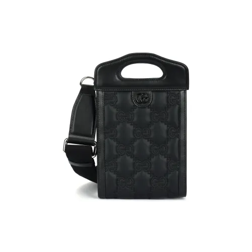 GUCCI GG Matelassé Кожа Сумка-тоут для телефона Сумка через плечо Мини Сумка Женская Черная