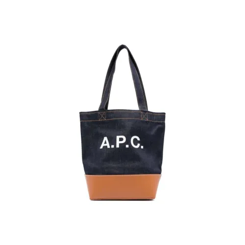 A.P.C Хлопок Плечо Сумка Сумка Женская Синяя и Коричневая