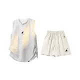 Комплект одежды (Белый топ + Штаны цвета экрю)