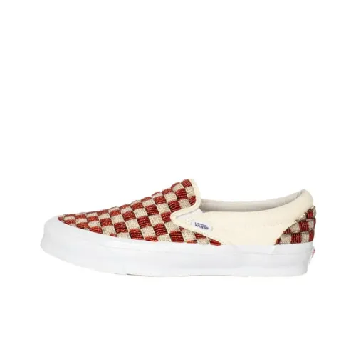 One Блок Пуховые куртки x Vans Classic Slip On Кроссовки для скейтбординга Унисекс Бежево-красный
