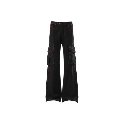 BQODQO Черные унисекс карго-брюки