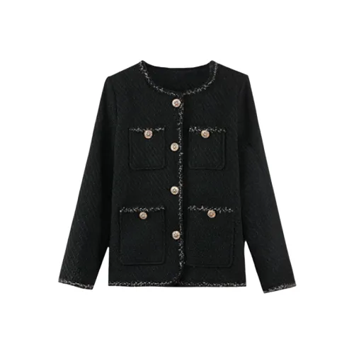 AFGGD Черное Женское Короткое Пальто