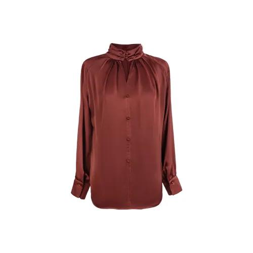 Tang Xi Винно-кофейные Женские Рубашки