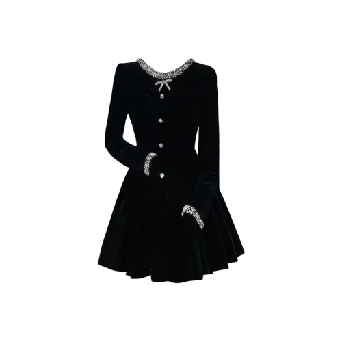 HAITA Дизайн Inspired Премиум Обхват талии Утягивающий Стразы Длинный Рукав Платье Женское