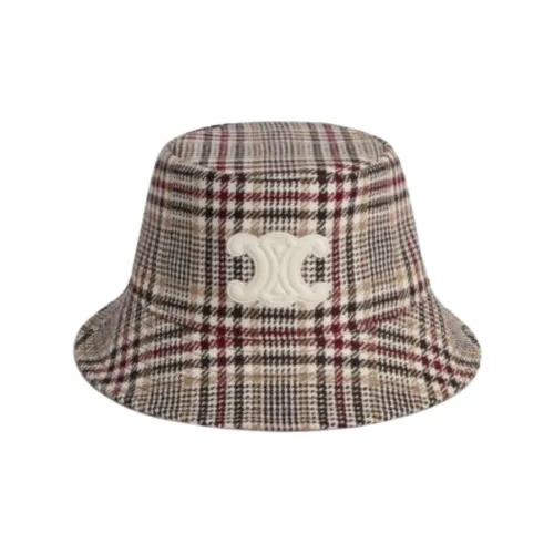 CELINE Шляпы ведра Женские Зеленый Бежевый Бургунди
