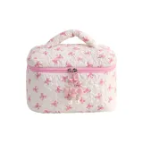 Розовая Белая Сумка-ведро с бантом