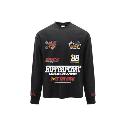 FOR FEAR THAT Промытый черный Унисекс T-рубашки