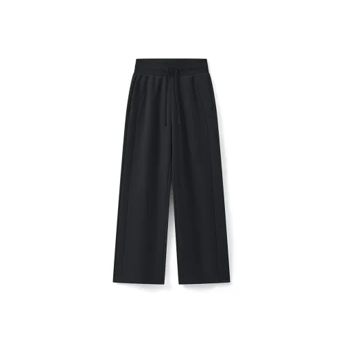 XTEP Трикотажная ткань Спортивные брюки Женские Глубокий черный