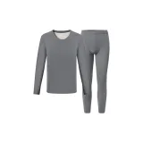 [Wool # Mulberry Silk] Dusk Blue Gray Crew Neck Clothing Sets  
[Шерсть # Шелк Тутового Дерева] Сумеречный Синий Серый Круглый вырез Комплекты Одежды