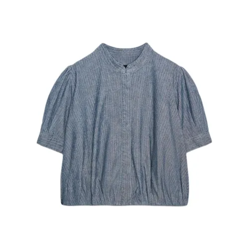 ZARA ZW Series Синие Женские Рубашки