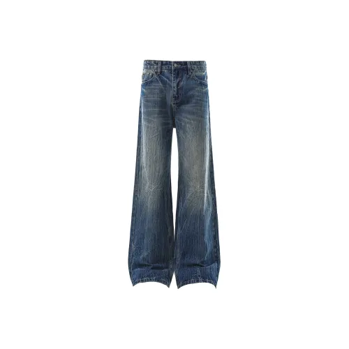 BQODQO Синий Унисекс Джинсы