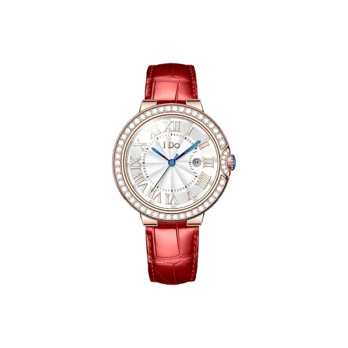 I DO Heartfelt Collection Кварцевый механизм Естественная кожа Ремешок Часы Женские Белый циферблат