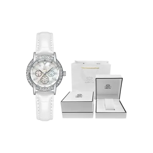 ORCO Кварцевый механизм Часы Женские Белый циферблат