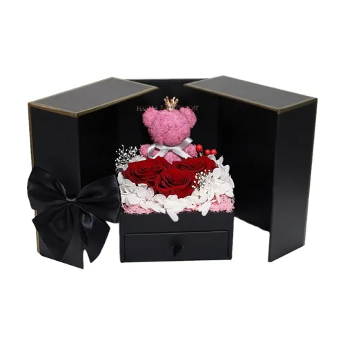 TLXT Медведь Preserved Flower Двухстворчатый Розовый Креативные и Веселые Игрушки