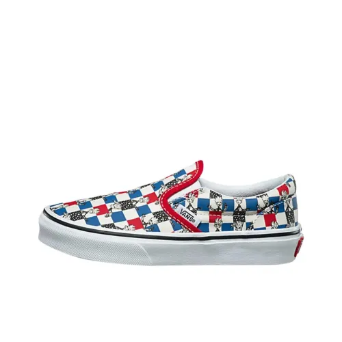 MARVEL x Vans Slip On Low Top Детские Скейтбординги Красный Белый Синий Подростки