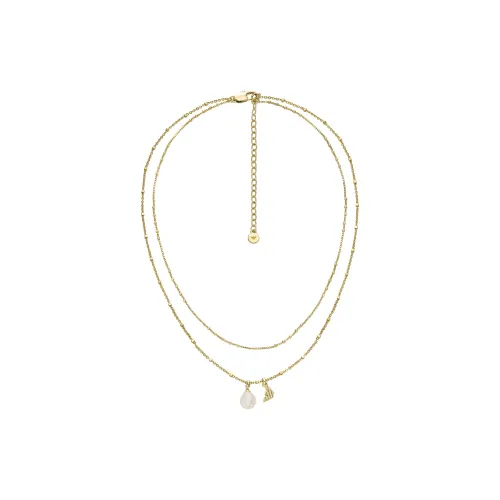 EMPORIO ARMANI Pearl Brass Necklaces Women's Gold