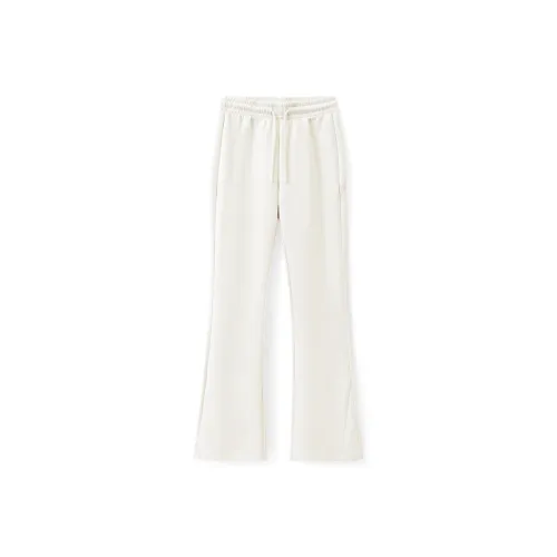 XTEP Трикотажная ткань Спортивные брюки Женские Хлопок Белый